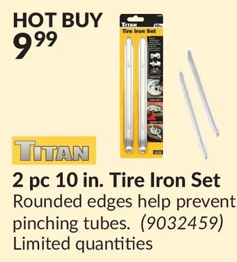 Princess Auto Titan 2 pc 10 in. tire iron set offer