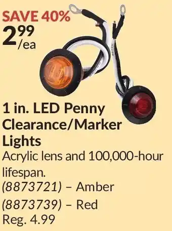 Princess Auto 1 in. led penny clearance/marker lights amber | red offer