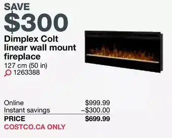 Costco Dimplex colt linear wall mount fireplace offer