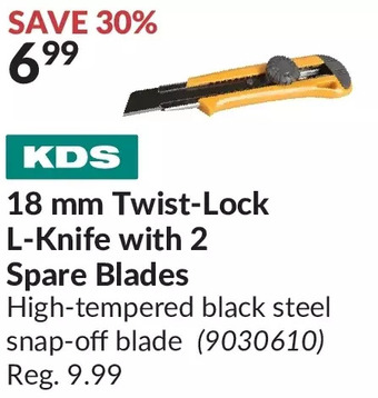 Princess Auto Kds 18 mm twist-lock l-knife with 2 spare blades offer