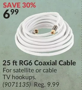 Princess Auto 25 ft rg6 coaxial cable offer