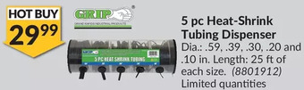 Princess Auto Grip 5 pc heat-shrink tubing dispenser offer
