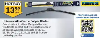 Princess Auto Rain-x universal all-weather wiper blades offer