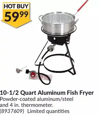 Princess Auto 10-1/2 quart aluminum fish fryer offer