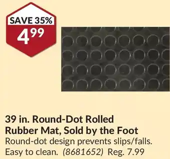 Princess Auto 39 in. round-dot rolled rubber mat, sold by the foot offer