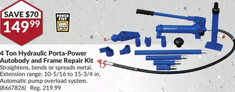 Princess Auto Power fist 4 ton hydraulic porta-power autobody and frame repair kit offer
