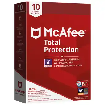 Best Buy Mcafee total protection + safe connect premium (pc /mac /android) - 10 device - 1 year offer
