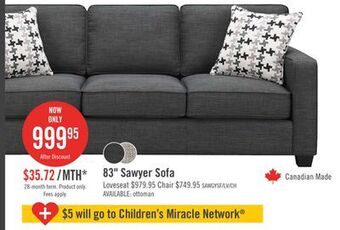 The Brick Sawyer linen-look fabric sofa - charcoal grey offer