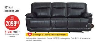 The Brick Matt leather-look fabric reclining sofa - black offer