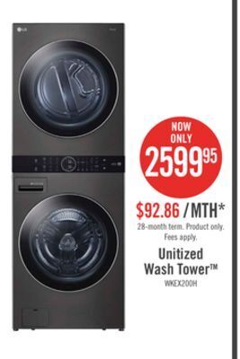 The Brick Lg washtower™ with 5.2 cu. ft. washer and 7.4 cu. ft. dryer - wkex200hba offer
