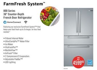 The Brick Bosch 800 series 21 cu. ft. french-door refrigerator - b36cl80sns offer