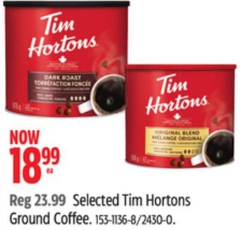 Canadian Tire Tim hortons selected tim hortons ground coffee offer