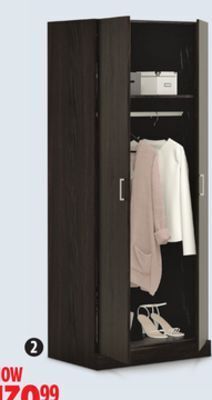 Canadian Tire Sauder 2-door wardrobe, espresso offer
