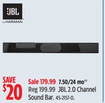 Canadian Tire Jbl 2.0 channel sound bar offer