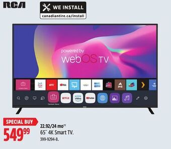 Canadian Tire Rca 65˝ 4k smart tv offer
