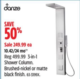 Canadian Tire Danze 3-in-1 shower column offer