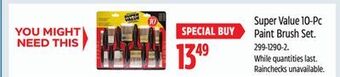 Canadian Tire Super value 10-pc paint brush set offer