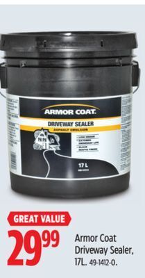 Canadian Tire Armor coat driveway sealer, 17l offer