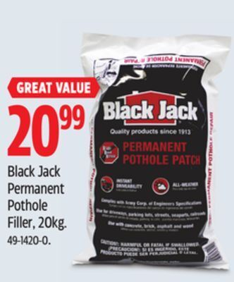 Canadian Tire Black jack permanent pothole filler, 20kg offer