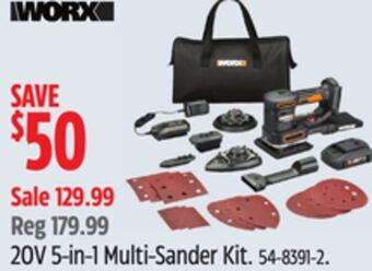 Canadian Tire Worx 20v 5-in-1 multi-sander kit offer