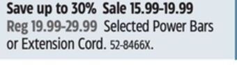 Canadian Tire Globe selected power bars or extension cord offer