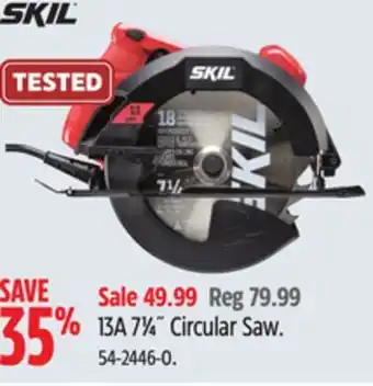 Canadian Tire Skil 13a 7¼" circular saw offer