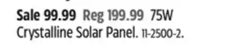 Canadian Tire Noma 75w crystalline solar panel offer