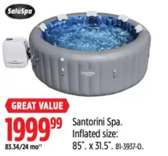 Canadian Tire Saluspa santorini spa offer