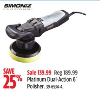 Canadian Tire Simoniz platinum dual-action 6" polisher offer
