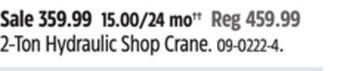 Canadian Tire Maximum 2-ton hydraulic shop crane offer