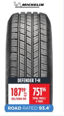 Canadian Tire Michelin defender t+h all season passenger & cuv tire offer