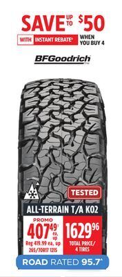 Canadian Tire Bfgoodrich on/off road truck all-terrain t/a ko2 tire offer