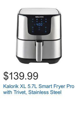 Costco Kalorik xl 5.7l smart fryer pro with trivet, stainless steel offer