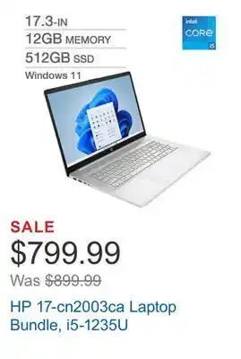 Costco Hp 17-cn2003ca laptop bundle, i5-1235u offer