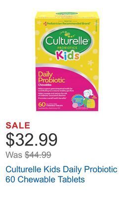 Costco Culturelle kids daily probiotic 60 chewable tablets offer