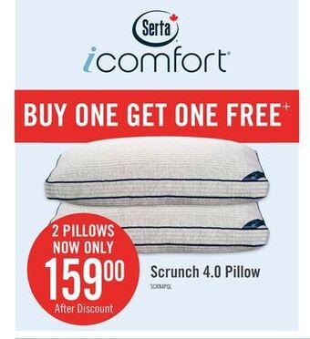 The Brick Serta icomfort scrunch 4.0 pillow offer