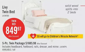 The Brick Livy twin bed | 5-pc. twin package offer