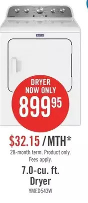 The Brick Maytag 7.0-cu. ft. dryer offer