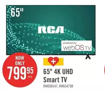 The Brick Rca 65" 4k uhd smart television offer