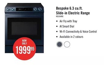 The Brick Samsung bespoke 6.3 cu. ft. slide-in electric range with true convection offer