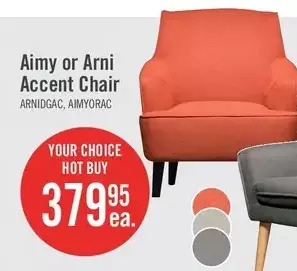 The Brick Aimy linen-look fabric accent chair - orange offer