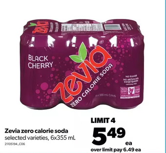 Real Canadian Superstore Zevia zero calorie soda offer