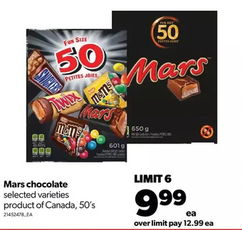 Real Canadian Superstore Mars chocolate offer