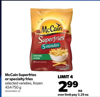 Real Canadian Superstore Mccain superfries or specialty fries offer
