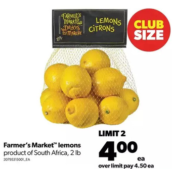 Real Canadian Superstore Farmer's market lemons offer