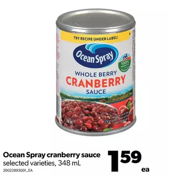 Real Canadian Superstore Ocean spray cranberry sauce offer