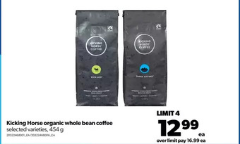 Real Canadian Superstore Kicking horse organic whole bean coffee offer