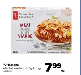 Real Canadian Superstore Pc lasagna offer