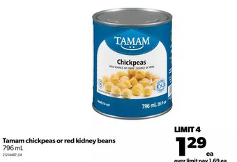Real Canadian Superstore Tamam chickpeas or red kidney beans offer