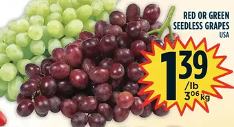 Marché Adonis Red or green seedless grapes offer